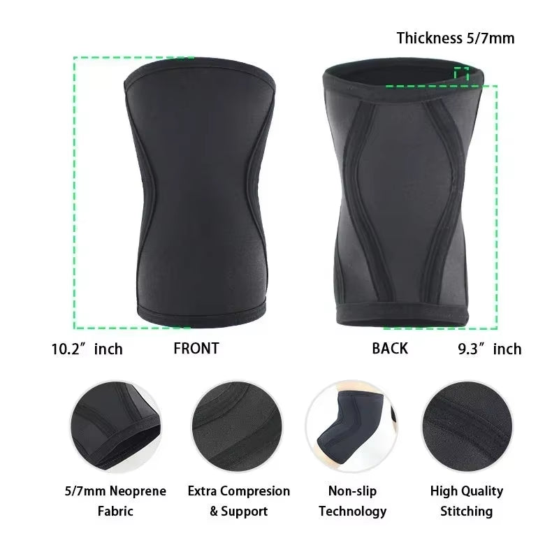7mm Compression Neoprene Knee Sleeves (1 pair) Knee Protector for Training