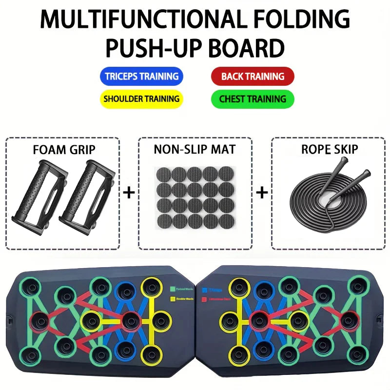 Portable Foldable Push-Up Board Set for Full Upper Body Workout