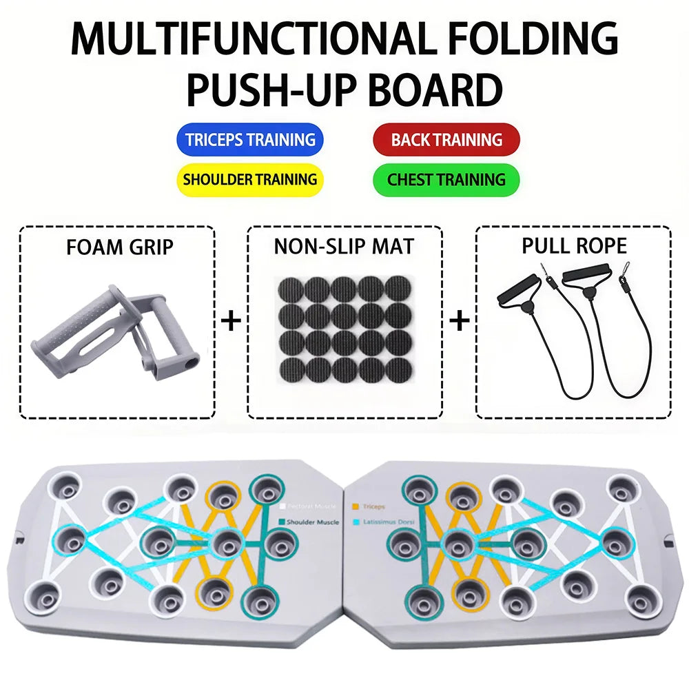 Portable Foldable Push-Up Board Set for Full Upper Body Workout