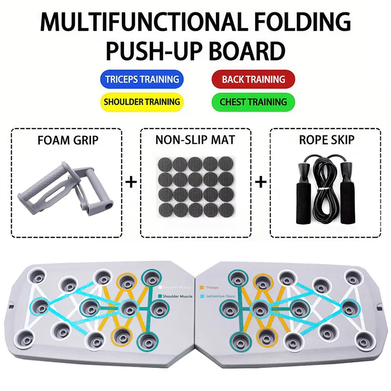Portable Foldable Push-Up Board Set for Full Upper Body Workout