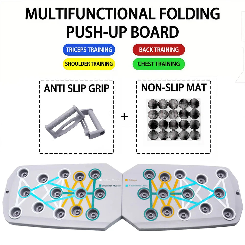 Portable Foldable Push-Up Board Set for Full Upper Body Workout