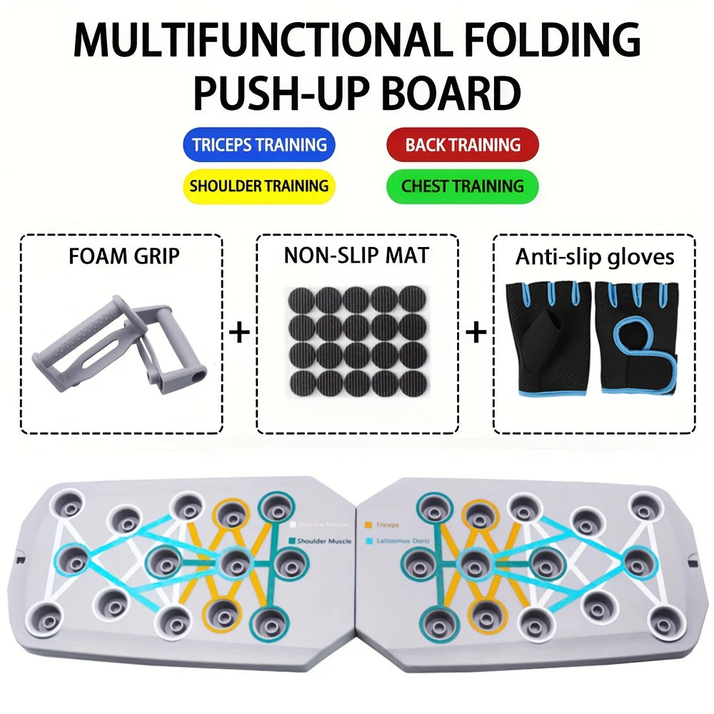Portable Foldable Push-Up Board Set for Full Upper Body Workout