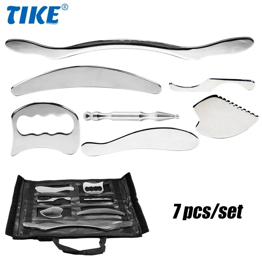 Stainless Steel Gua Sha Tools for Full-Body Recovery (1/4/7 pieces)