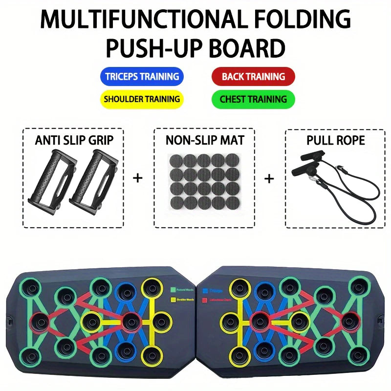 Portable Foldable Push-Up Board Set for Full Upper Body Workout