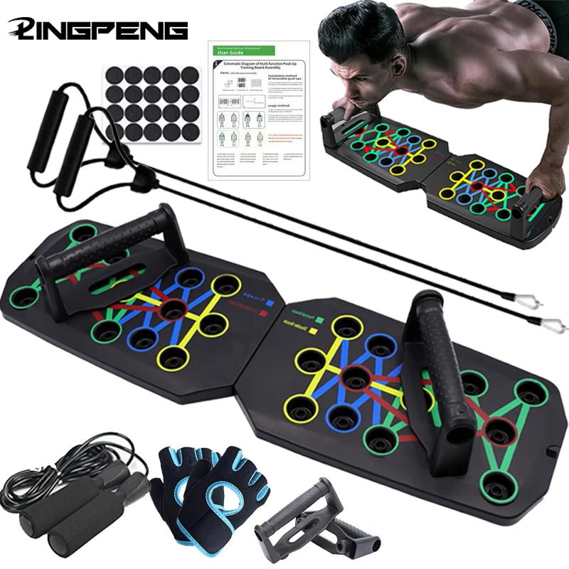 Portable Foldable Push-Up Board Set for Full Upper Body Workout